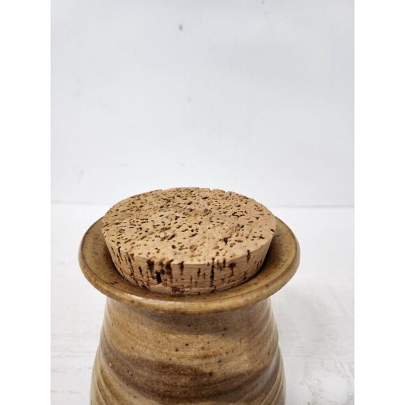 VTG Charlotte Neron Studio Pottery Kisses Candy Storage Jar With Cork Lid Signed - Picture 2 of 11